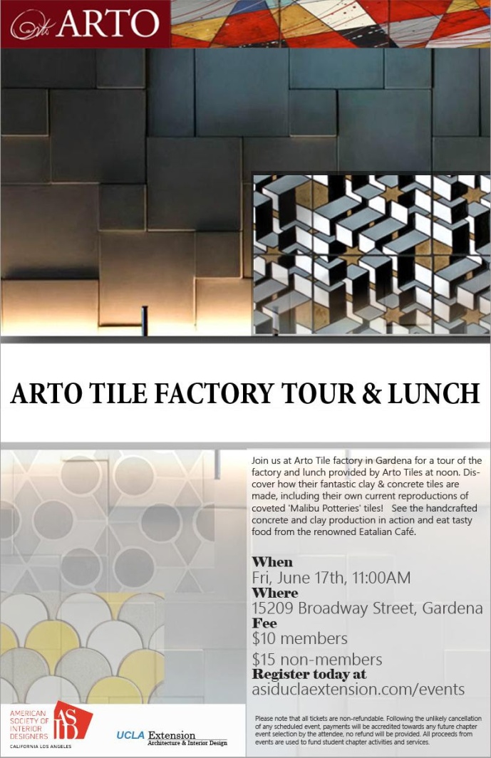 Arto Tile Factory Tour Lunch Asid Ucla Extension